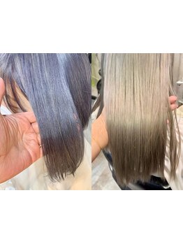 ブリーチが得意なサロンだからこそ出来るブリーチ縮毛矯正*ダメージレスな仕上がり◎[渋谷駅/髪質改善]