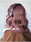 ブリーチ×くすみピンク