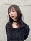 地毛風グレージュ×レイヤーカット