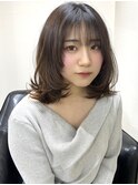 ミディアム　レイヤー　ゆるふわ　博多美容室