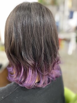 ヘア アンド フェイス みかん パープル裾カラー