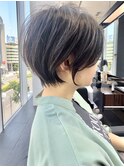 前髪カット＊イメチェンショートボブ＊カーキグレージュ