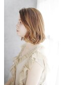 夏美髪質改善アプリコットオレンジハイライトカラーくびれヘア99