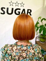 シュガーイシノマキ(SUGAR ishinomaki)&nbsp;ミニボブ☆アプリコット☆ダブルカラー☆切りっぱなし☆ブリーチ