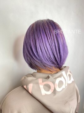 ラトリエ ブロカント 立川北口店(L'atelier BROCANTE) パープル ショートボブ ラベンダー 小顔補正立体カット ボブ
