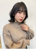 イメチェン/外ハネボブ/ワイドバング/ブルーブラック/美髪