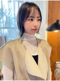 シースルーバング×外はねボブ×グレージュカラー