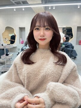 グロー 大宮(GLROW) 韓国風くびれヘア　ココアブラウンカラー　顔まわりカット大宮