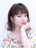 ベージュカラー・シースルショートバンクボブ