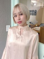 スーハ 恵比寿(SUUHA)&nbsp;シースルーバング／ミニボブタッセルボブ／ホワイトブリーチ