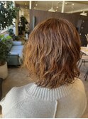 20代30代40代くせ毛風パーマオレンジブラウン透明感小顔