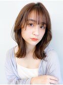 韓国風エギョモリ★くびれ外ハネミディ大人可愛い小顔20代30代
