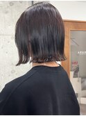 切りっぱなしボブ　外ハネボブ　美髪矯正　髪質改善　表参道