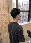 黒髪ラフウェーブ×大人センターパート