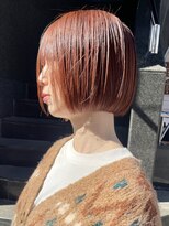 ラミエバイメルト 下北沢(lamie by melt) オレンジベージュブリーチなしダブルカラーミニボブぷつっとボブ