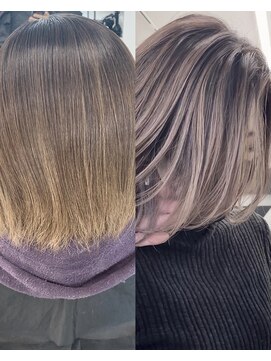 アライブ キチジョウジ(ALIVE Kichijoji) 小顔セミウェットウェーブハイライトカラーオリーブカラー着物