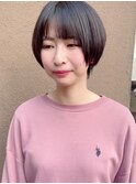 小顔に見せる今どき似合わせショートスタイル！/ぱっつん前髪