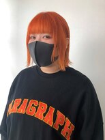 オンザ(ONTHE)&nbsp;アプリコットオレンジ　外ハネボブ　切りっぱなしボブ