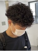 波巻きスパイラルツイストスパイラルパーマツーブロックマンバン