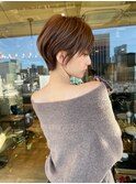 くびれショート/マロンブラウン/大人ショートボブ