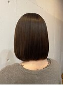 うるツヤショートボブナチュラル髪質改善ブラウン大人かわいい