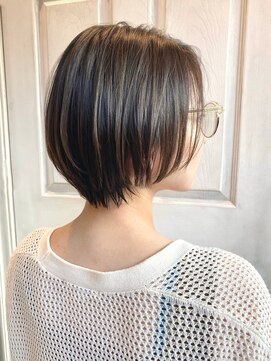 アロマ ヘアー ルーム 新宿3号店(AROMA hair room) デザインカラーハイライト丸みショートボブ/新宿/新宿三丁目