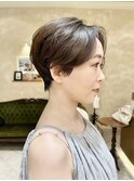 ハンサムショート/ショートヘア/ショートパーマ/前髪なし/銀座
