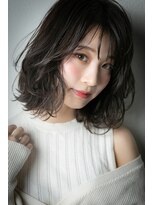 カバーヘア ブリス 大宮西口(COVER HAIR bliss)&nbsp;黒髪アッシュブラック大人ガーリーボブパーマu大宮20代30代40代