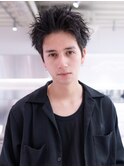 アッシュブラック/マッシュパーマ/刈り上げ/ツーブロック
