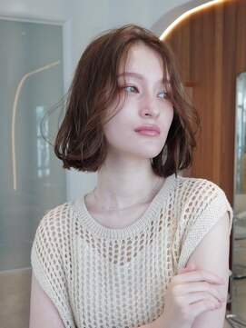 ケアリー 浦和美園(Carelly) 大人かわいい前髪セシルカットココアブラウンフリンジウェーブ