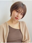 長め前髪あり丸みショート　奈良王寺　20代30代40代50代