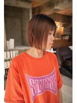 シゼン(SHIZEN)&nbsp;ぱつっとボブ×ピンクベージュ