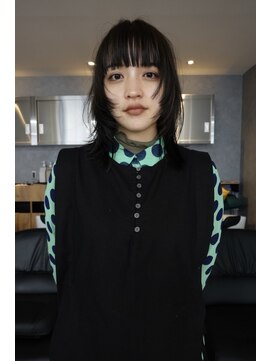 ジュール(JOULE'S) レイヤーカット/ミディアム/黒髪/パーマ落とし