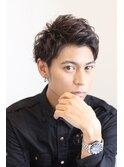 ワイルドアップバングソフトツーブロックくせ毛風パーマ