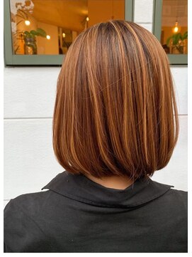 リコモ(Likkle More) オレンジ×ボブ担当中嶋【十条 美容室 リコモ】