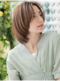 かきあげ前髪バレイヤージュ大人フレンチボブb戸頭20代30代40代