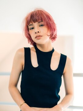アグ ヘアー プラウド ソコラ若葉台店(Agu hair proud) 《Agu hair》ピンク×マッシュショートボブ　ハイトーン3