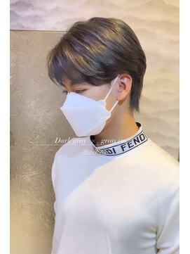 ハチノ(8NO) ダークグレー＋デザインカット