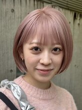ロア 福岡天神本店(LORE)&nbsp;ダブルカラーミルクティーピンクベージュカラーハイトーンカラー
