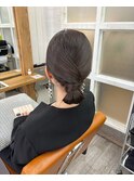 ヘアアレンジ結婚式お呼ばれタイトシニヨン