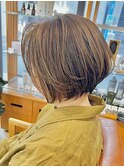 【ビフォーアフター】白髪ぼかしハイライトカラー/丸みショート