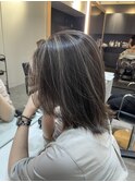 ハイライトカラーマチルダボブインナーグレージュ前髪