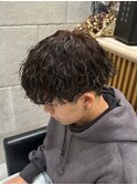 波巻きパーマメンズマッシュブリーチパーマ