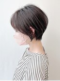大人ショート　透明感ピンクベージュ　自由が丘　インナーカラー