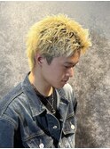 金髪ザクザクスパイキーショートザクザクアップバングショート