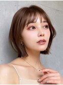 大人ボブ銀座レイヤーカット有楽町ミディアムボブベージュ