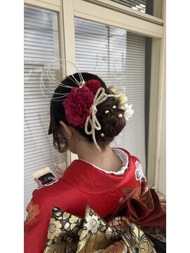 ヘアーララプラス(HAIR lala＋) #成人式＃アップセット＃レッド系