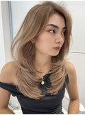 韓国ヘアーハッシュカットレイヤーカットハイライトカラー