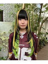 エクステンションログ 錦糸町(Extention L.O.G)&nbsp;【エクステ】ライムインナーカラーロング【錦糸町/住吉/】