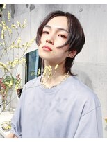 パープル(purple) 韓国風センターパートメンズウルフ